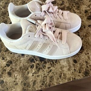 Adidas Light Beige Suede Sneakers